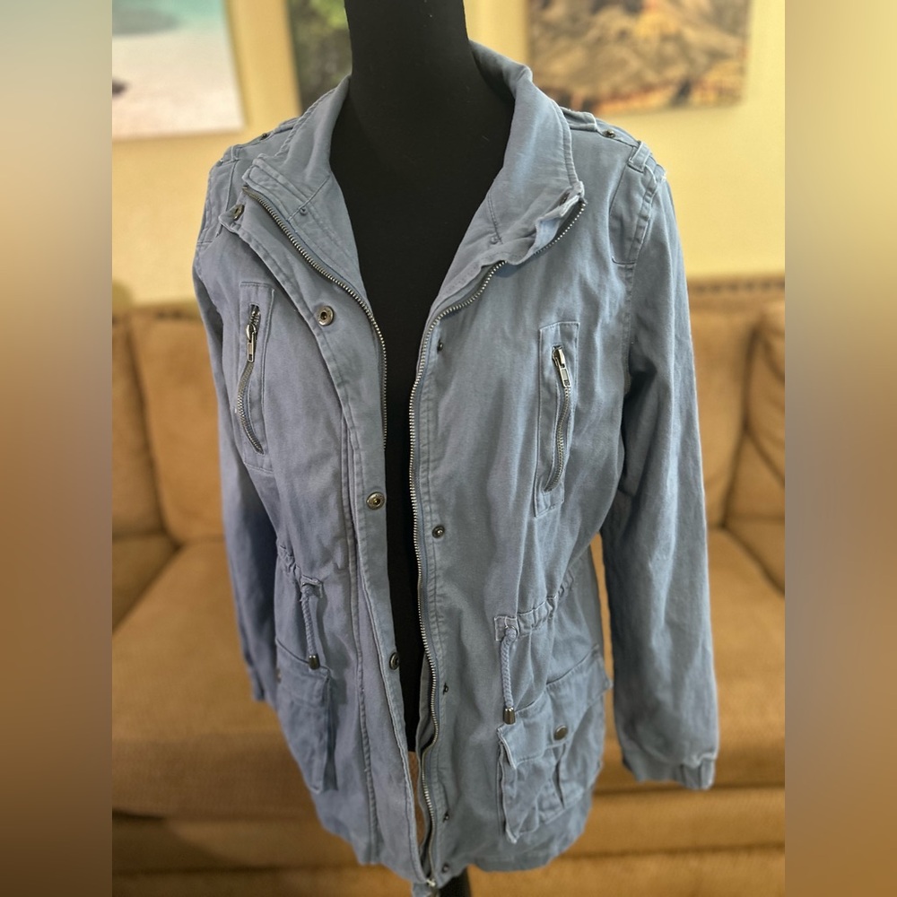 Tinsel Blue Utility Jacket Relaxed Fit - Multiple Pockets